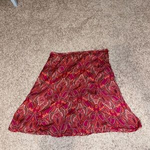Ann Taylor Paisley Print Midi Skirt